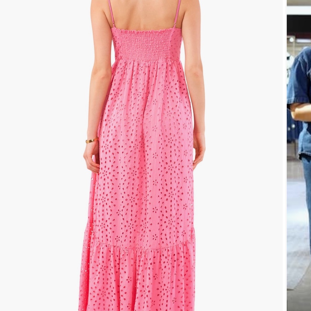 1. State Pink Eyelet Spaghetti-Strap Maxi Dress - Picture 2 of 10